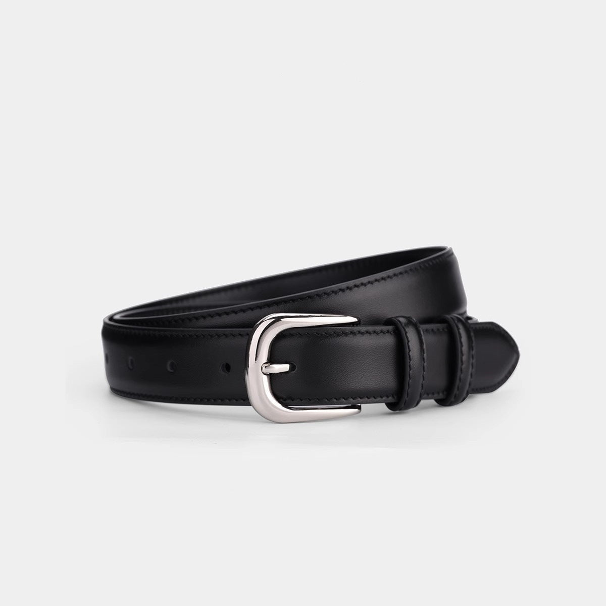 Classic Leather Skinny Belt