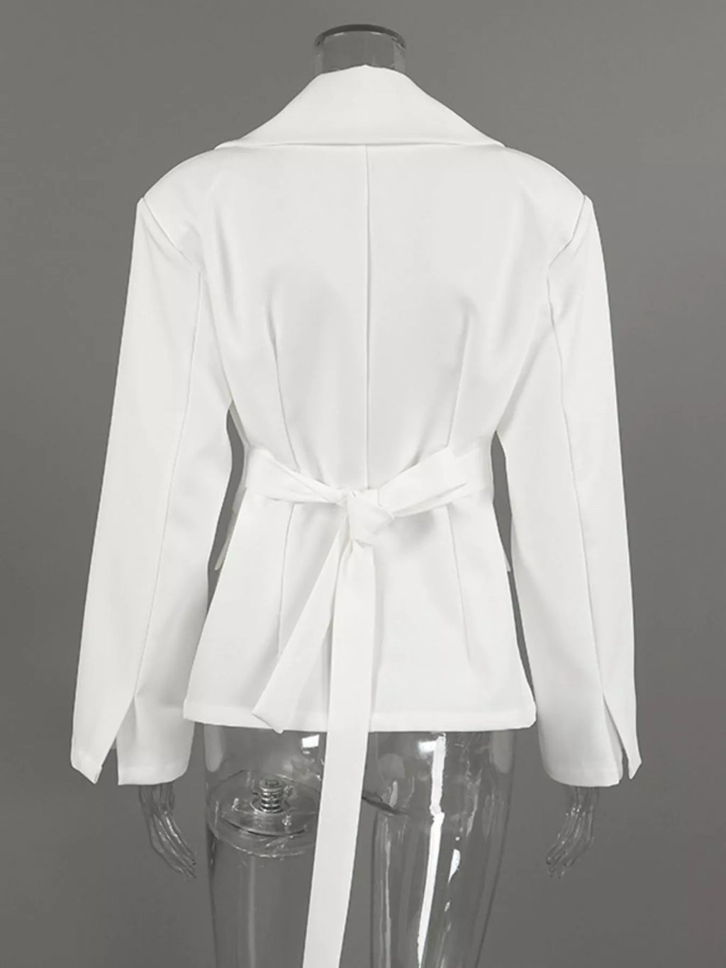 One Button Padded Shoulders Blazer