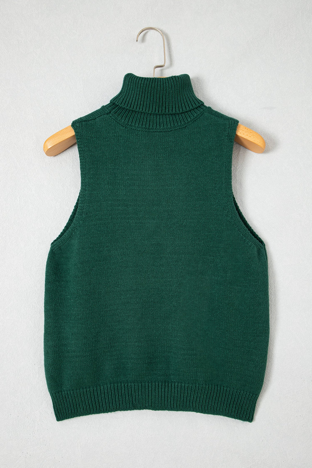 Evergreen High Neck Sleeveless Embroidered Knit Sweater Vest