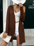 Cable Knit Open Front Cardigan