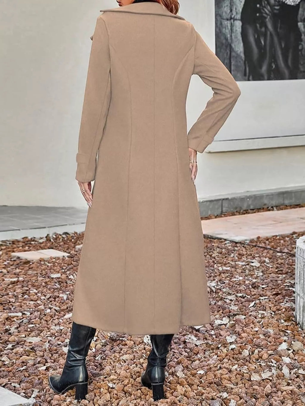 Full Size Double-Breasted Longline Trench Coat Plus Size