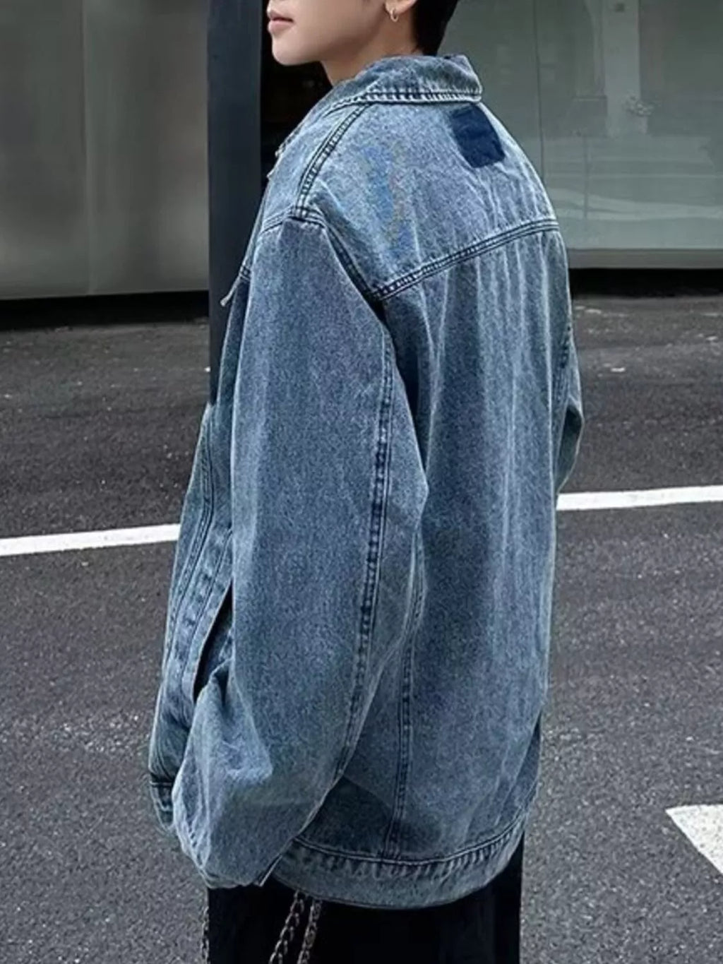 Men's Full Size Button Up Oversized Denim Jacket Plus Size