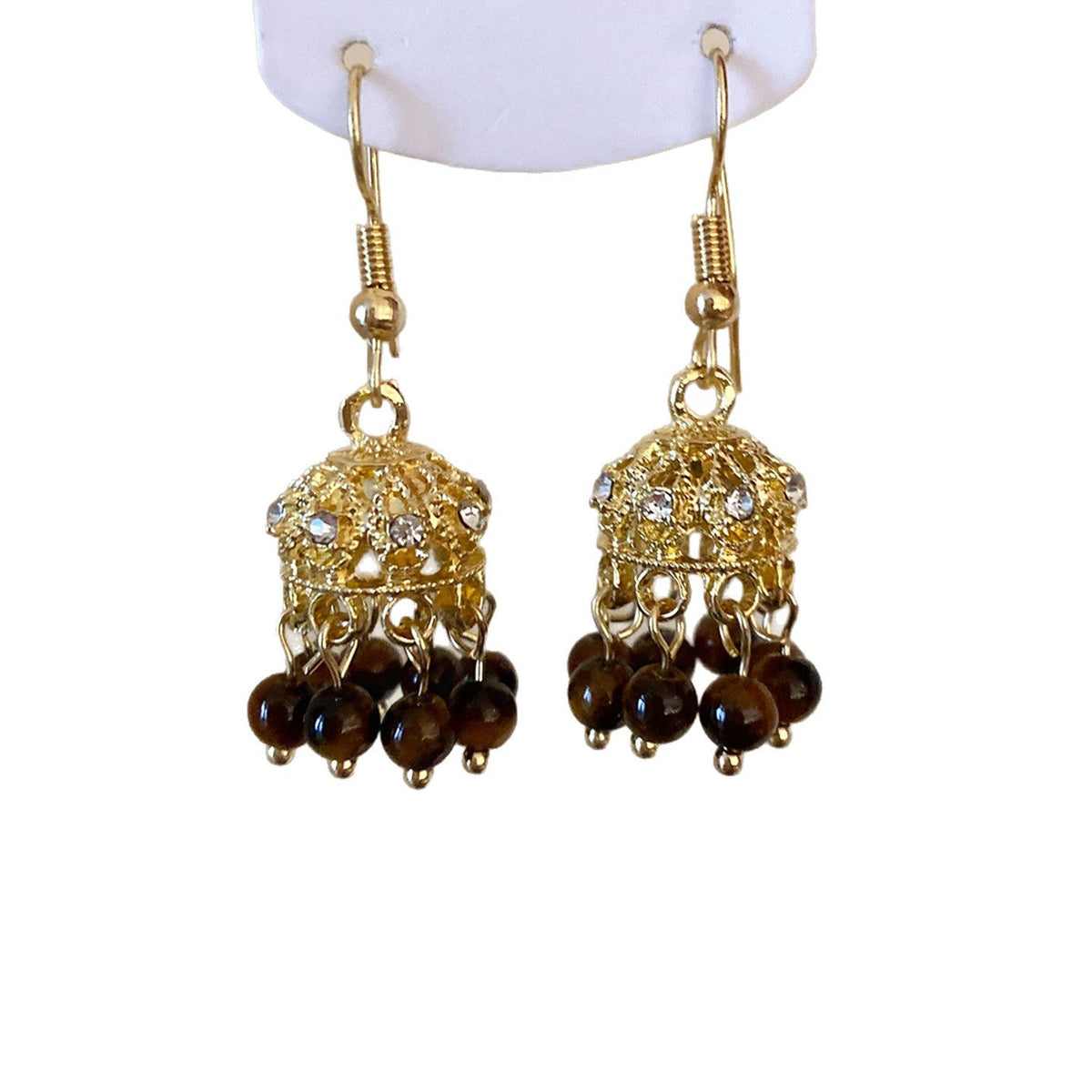 Womens Retro Ethnic Hollow Bell Tassel Stud Earrings,New Chinese Style Costume Earrings For Daily Party Wear