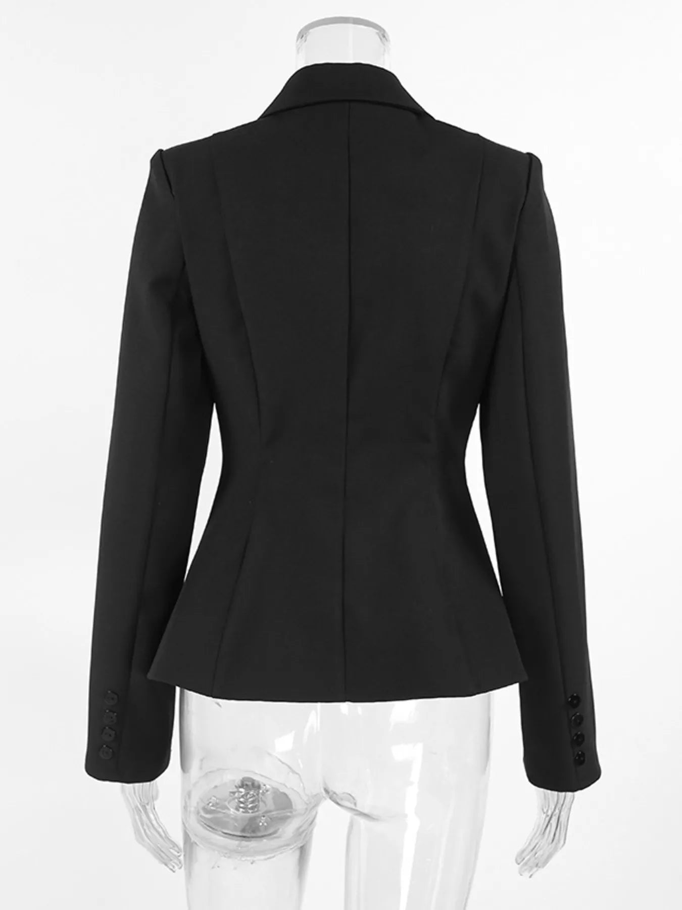 Lapel Collar Button Up Blazer