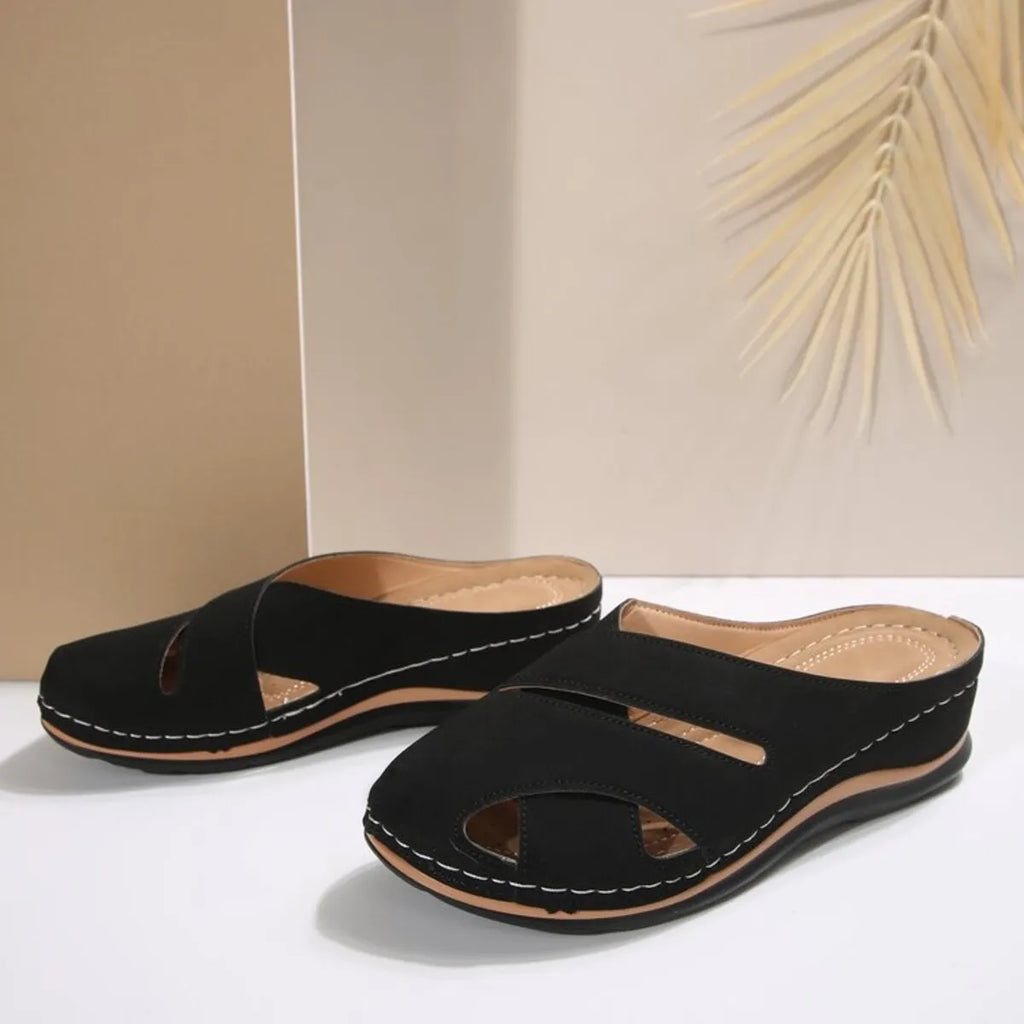 Round Toe Wedge Sandals