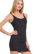 Ponte Spaghetti Strap Bodycon Mini Dress
