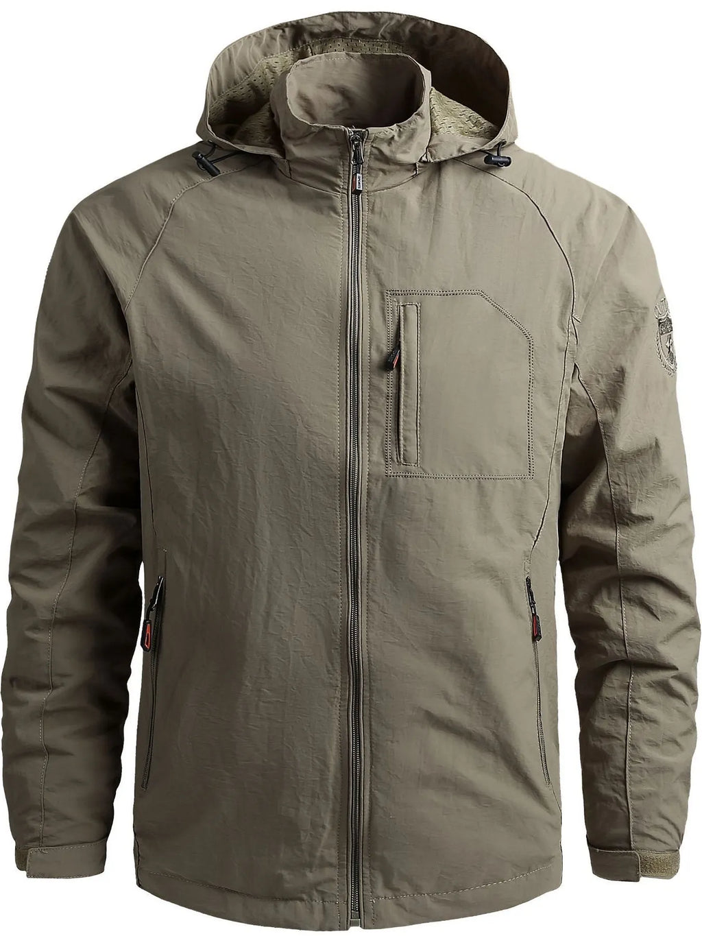 Men's Plus Size Lightweight Hooded Windproof Outdoor Jacket