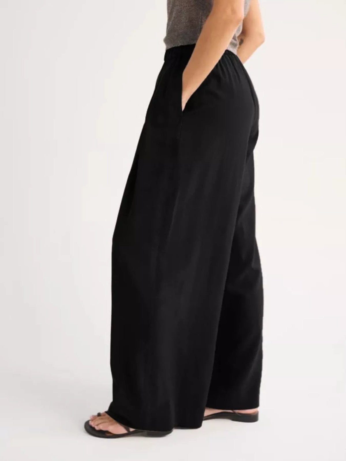 Elastic Waist Relaxed Fit Pants