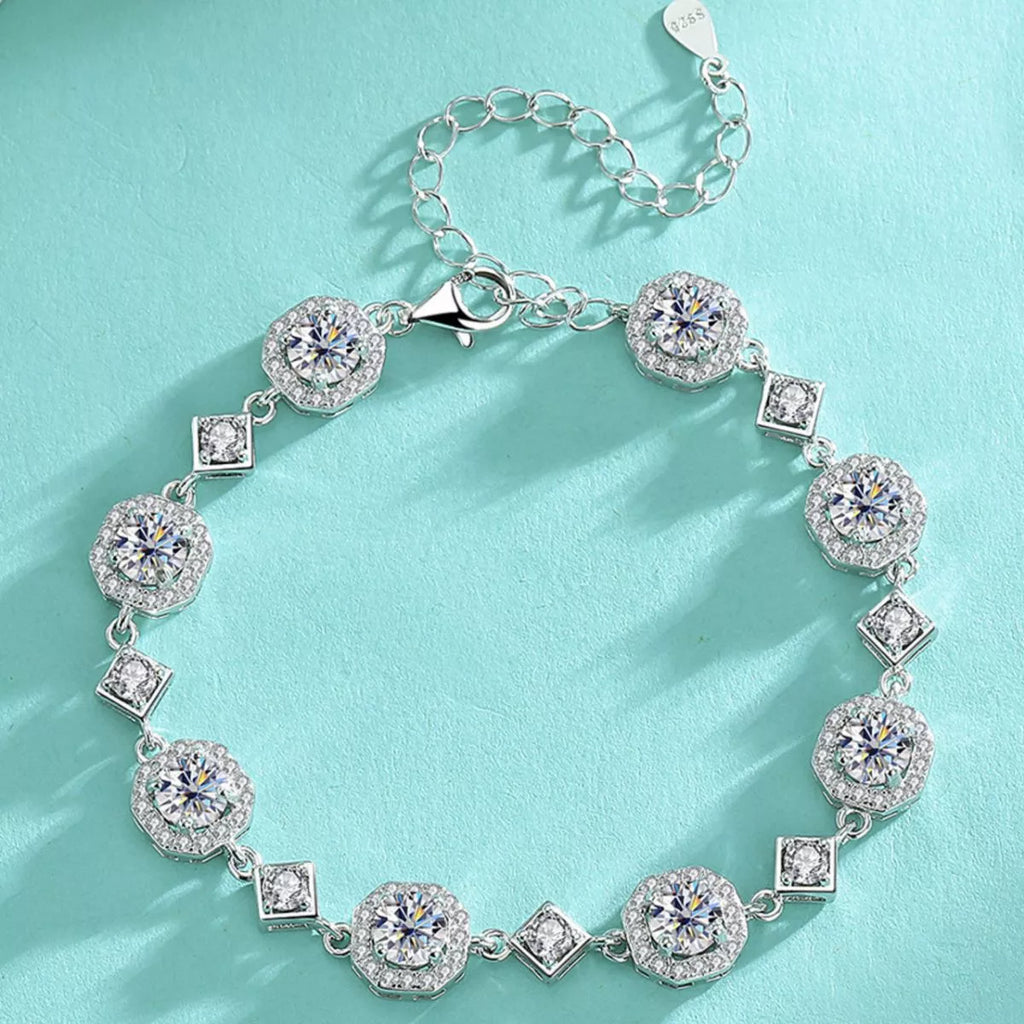 4 Carat 925 Sterling Silver Moissanite Bracelet