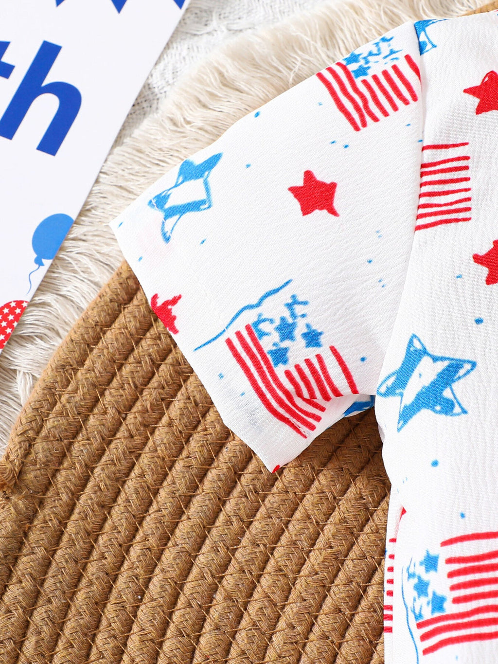 Children's Patriotic Short Sleeve Shirt and Shorts Set