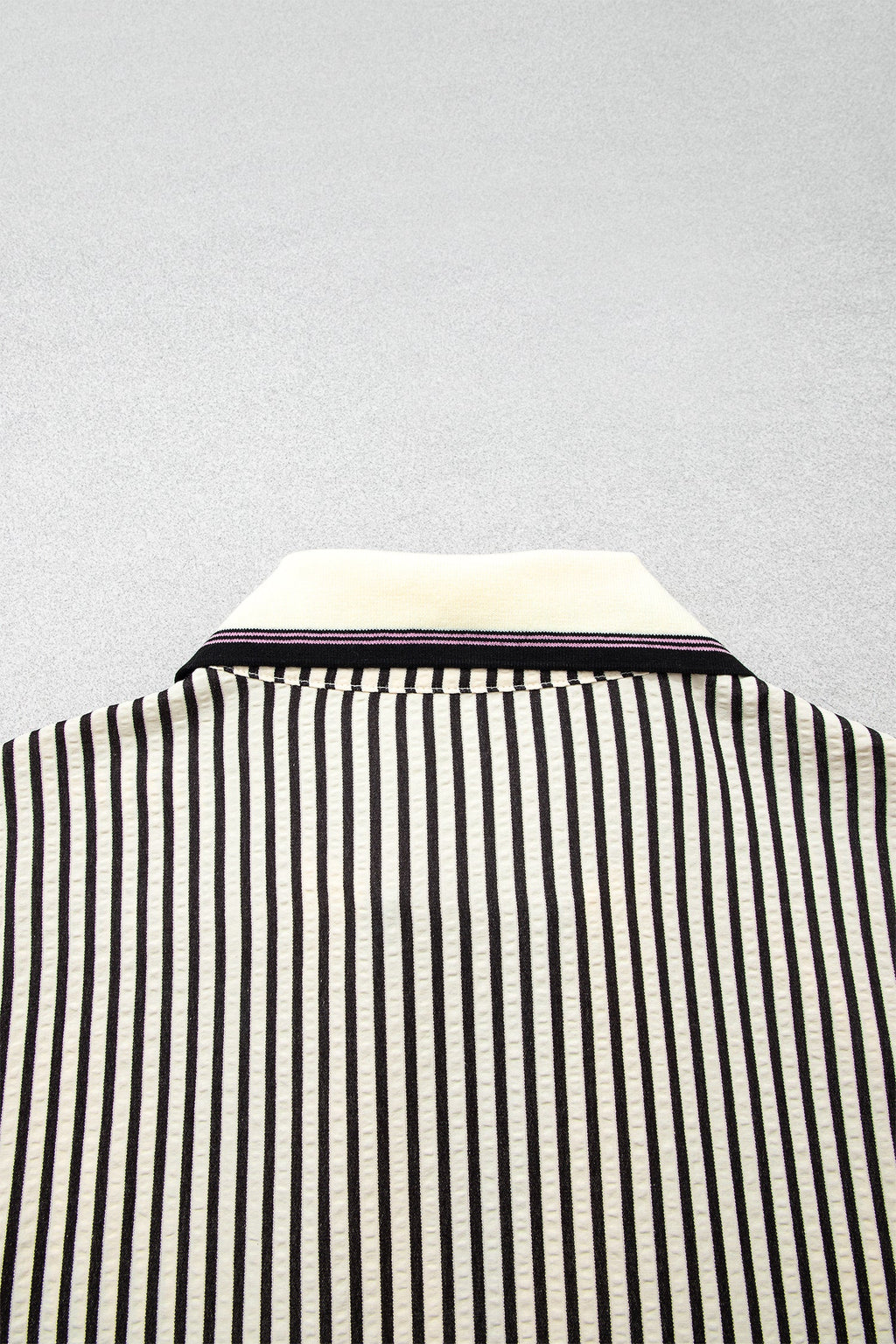 Black Stripe Patchwork Striped V Neck Tunic Plus Size Blouse