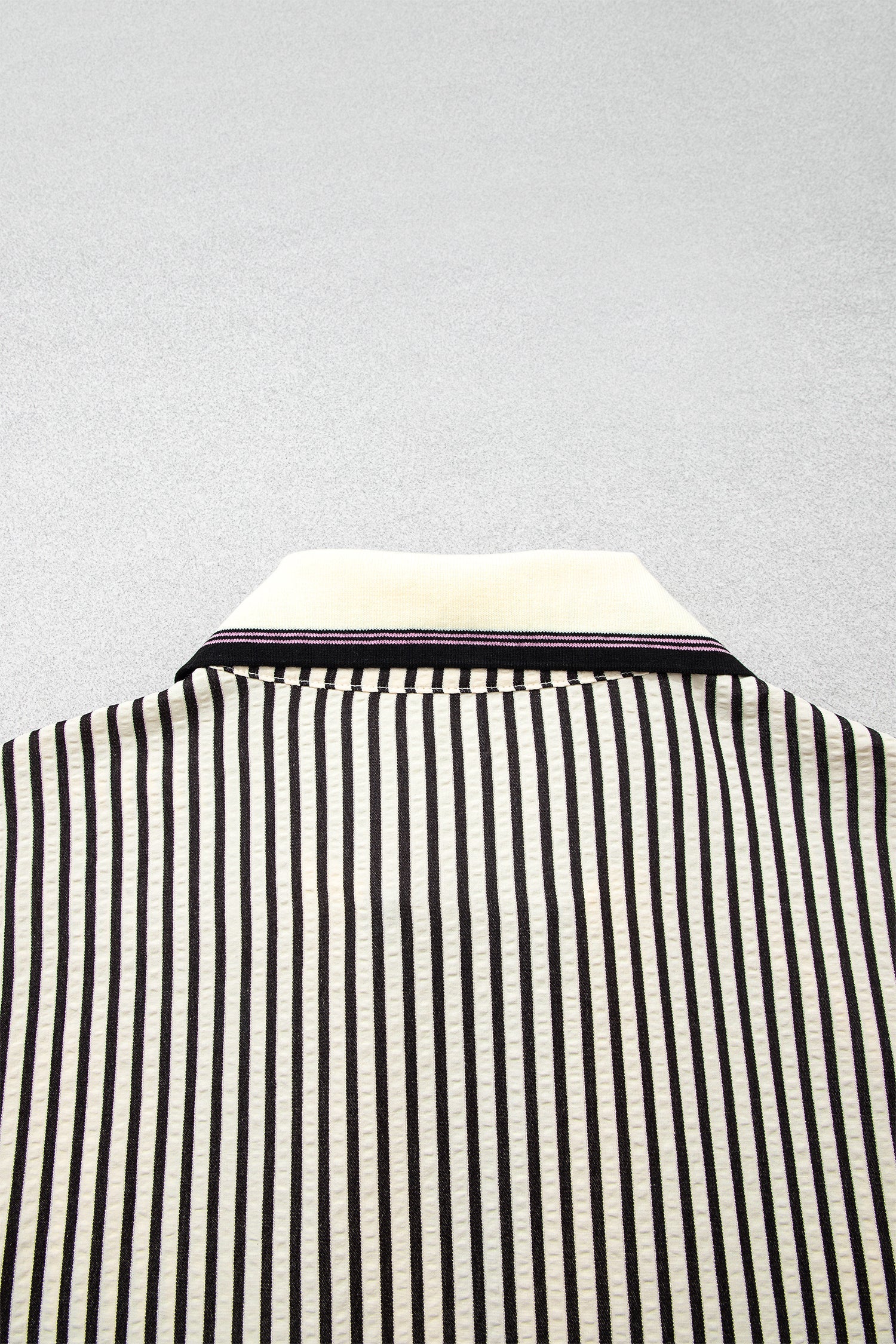 Black Stripe Patchwork Striped V Neck Tunic Plus Size Blouse