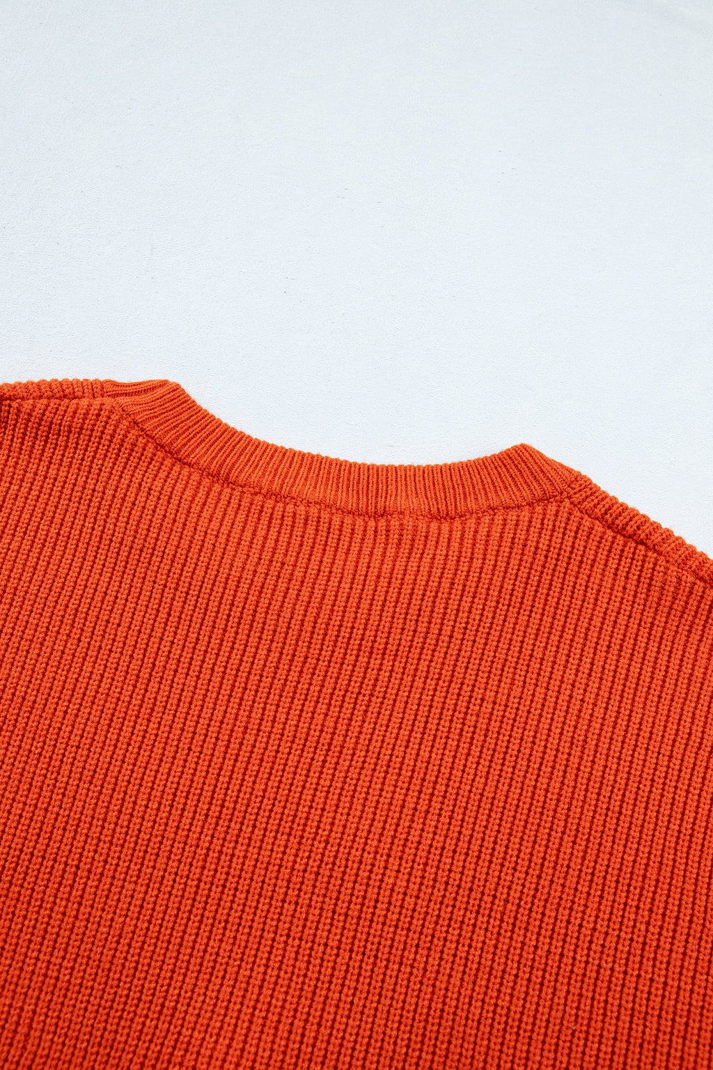 Orange Drop Shoulder Long Sleeve Round Neck Halloween Sweater
