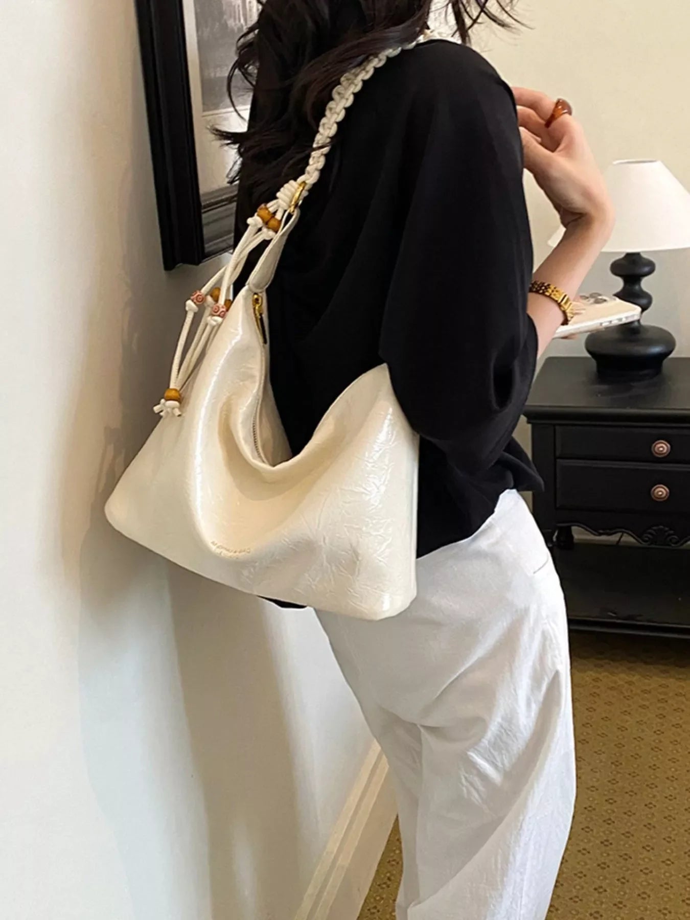 Braided Strap Shoulder Bag