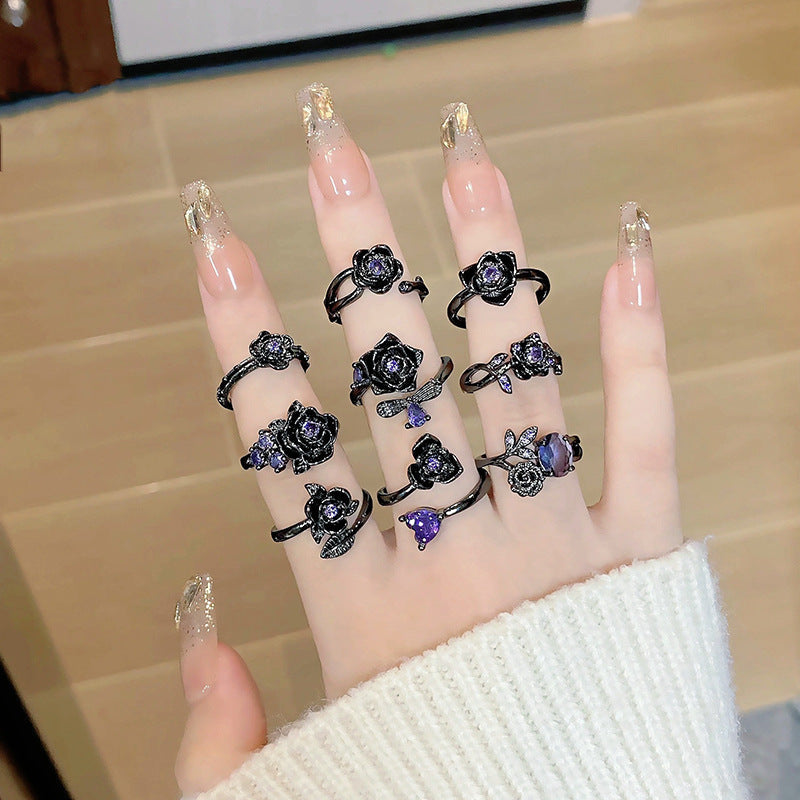 Open Ring With Petals Wrapped Around Minimalist Instagram Style