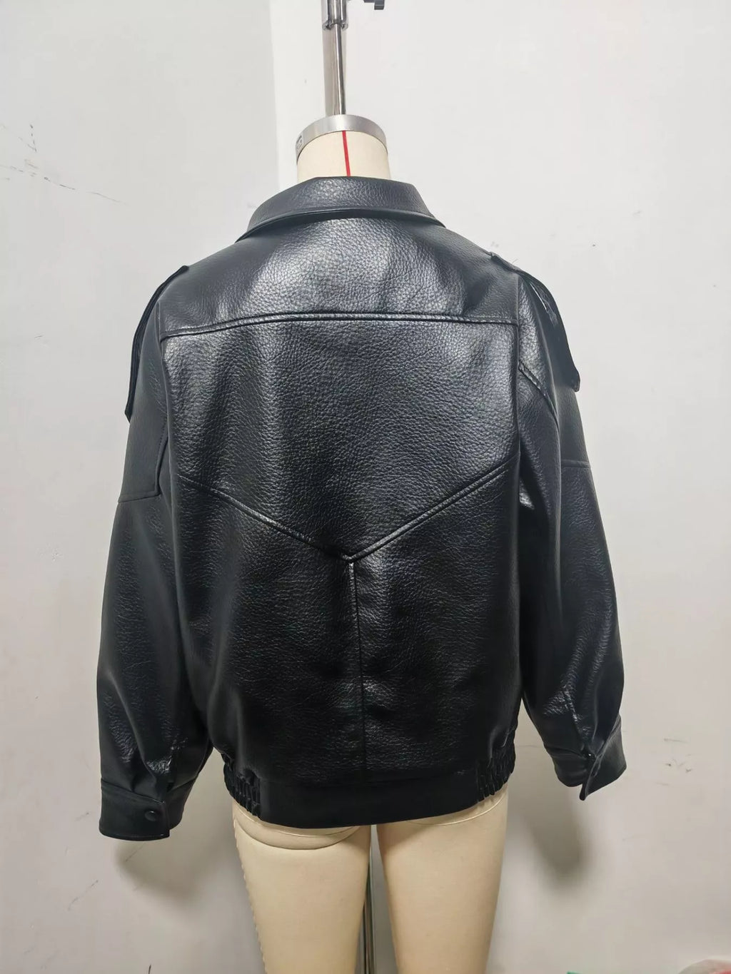 Zip-Up Faux Leather Moto Jacket