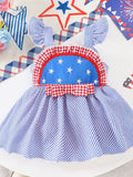Children's Patriotic Star-Spangled Ruffle Dress