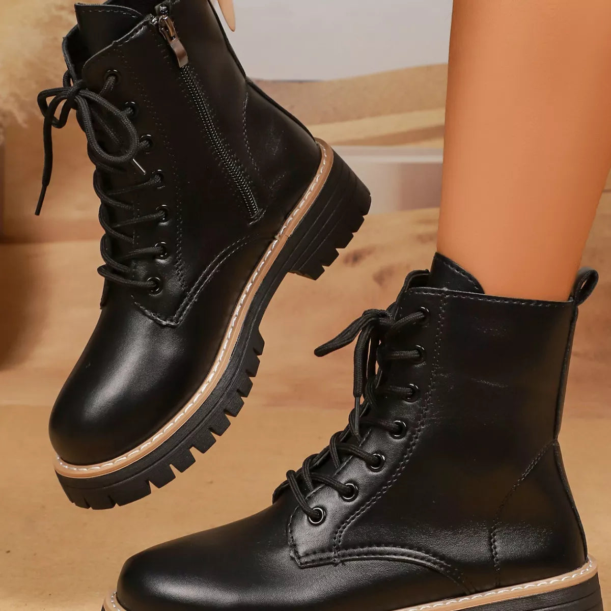 Lace-Up Platform Boots