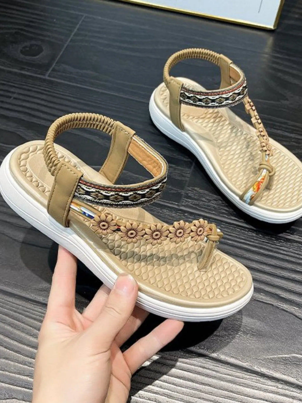 Flower Ankle Strap Sandals