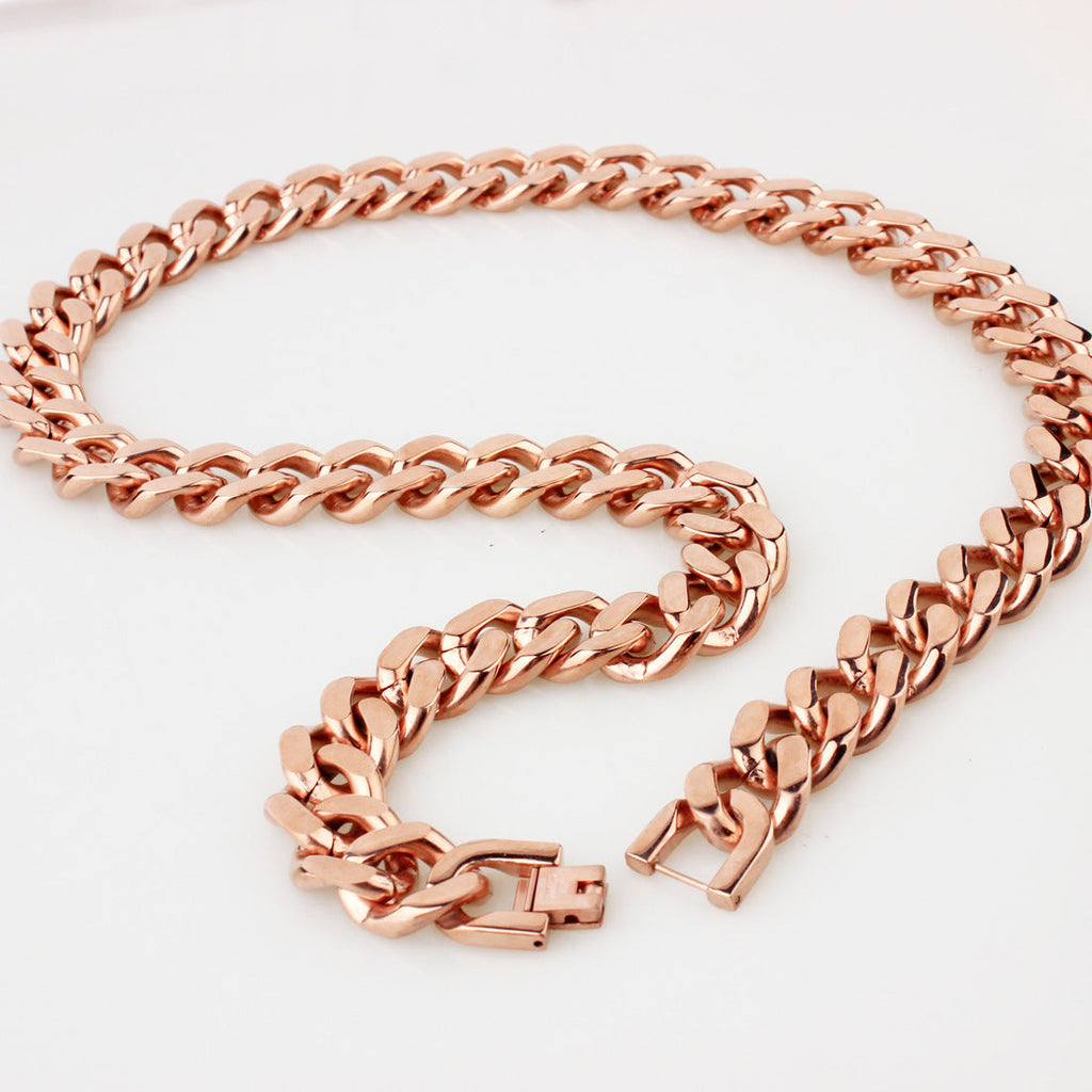 Rose Gold Single-Clasp Stainless Steel Collar