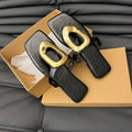 Square Toe Post Metal Sandals