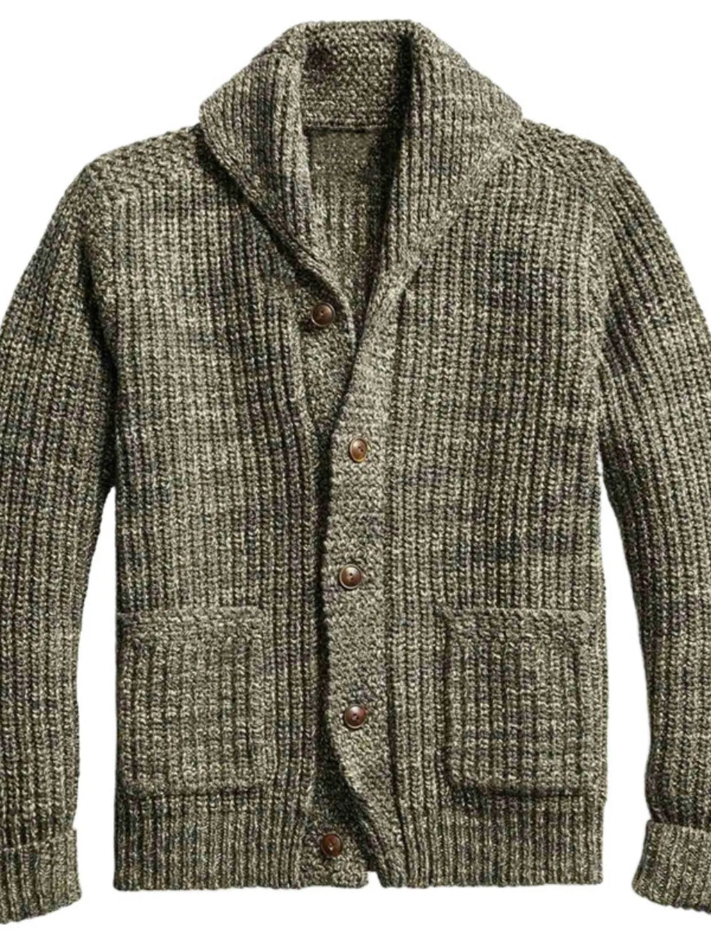 Men's Plus Size Button Up Long Sleeve Cardigan