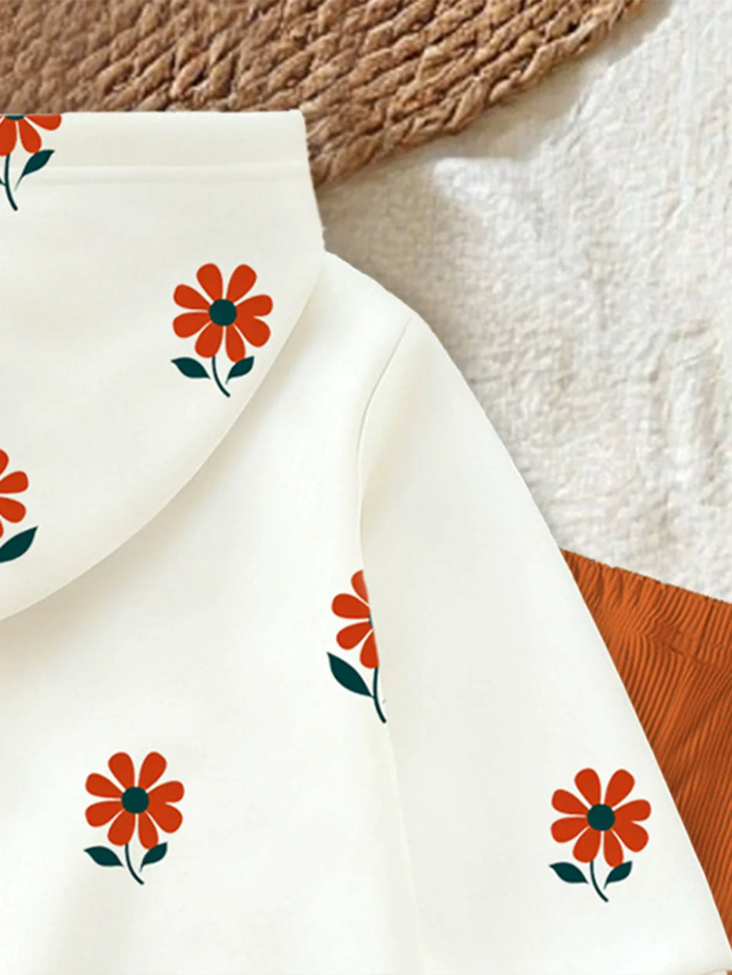 Children's Floral Print Hoodie & Pants Set