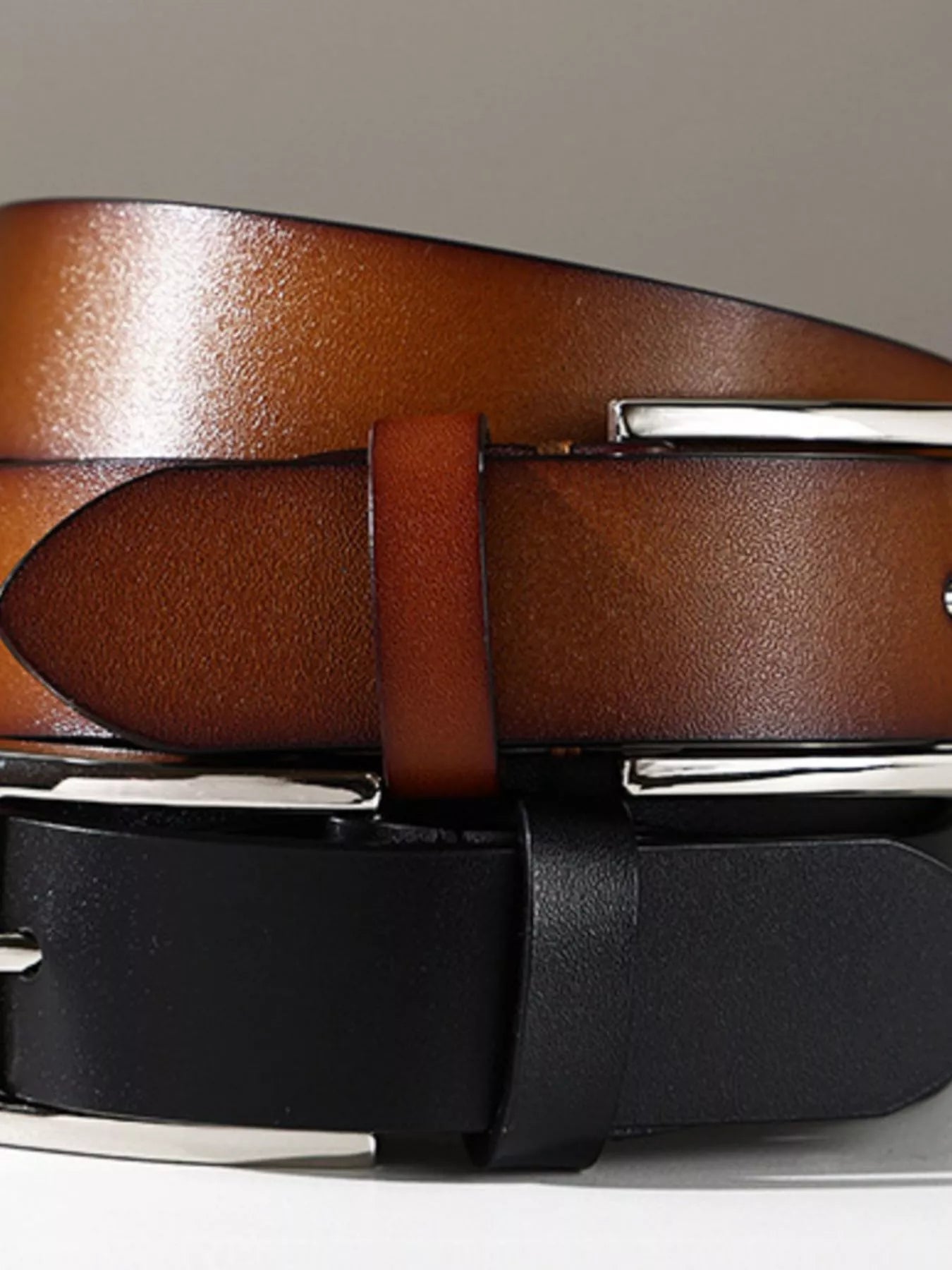 Classic Leather Belt with Buckle