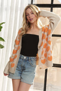 Heart Pattern Button-Down Sweater Cardigan