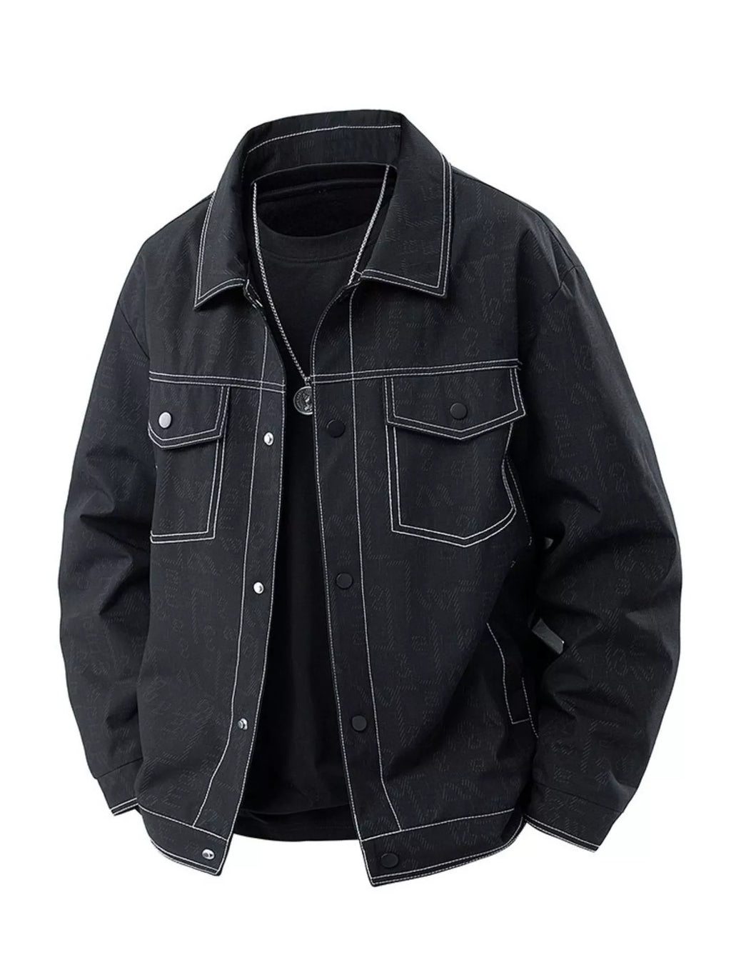 Men's Plus Size Snap Down Casual Denim Jacket