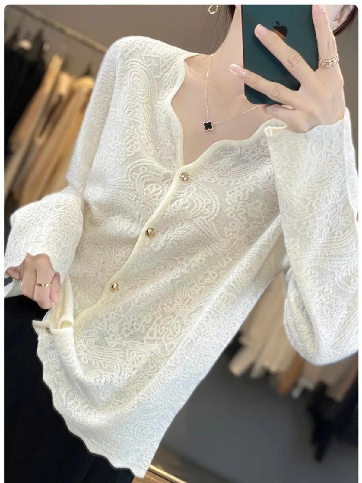 Lace V-Neck Cardigan