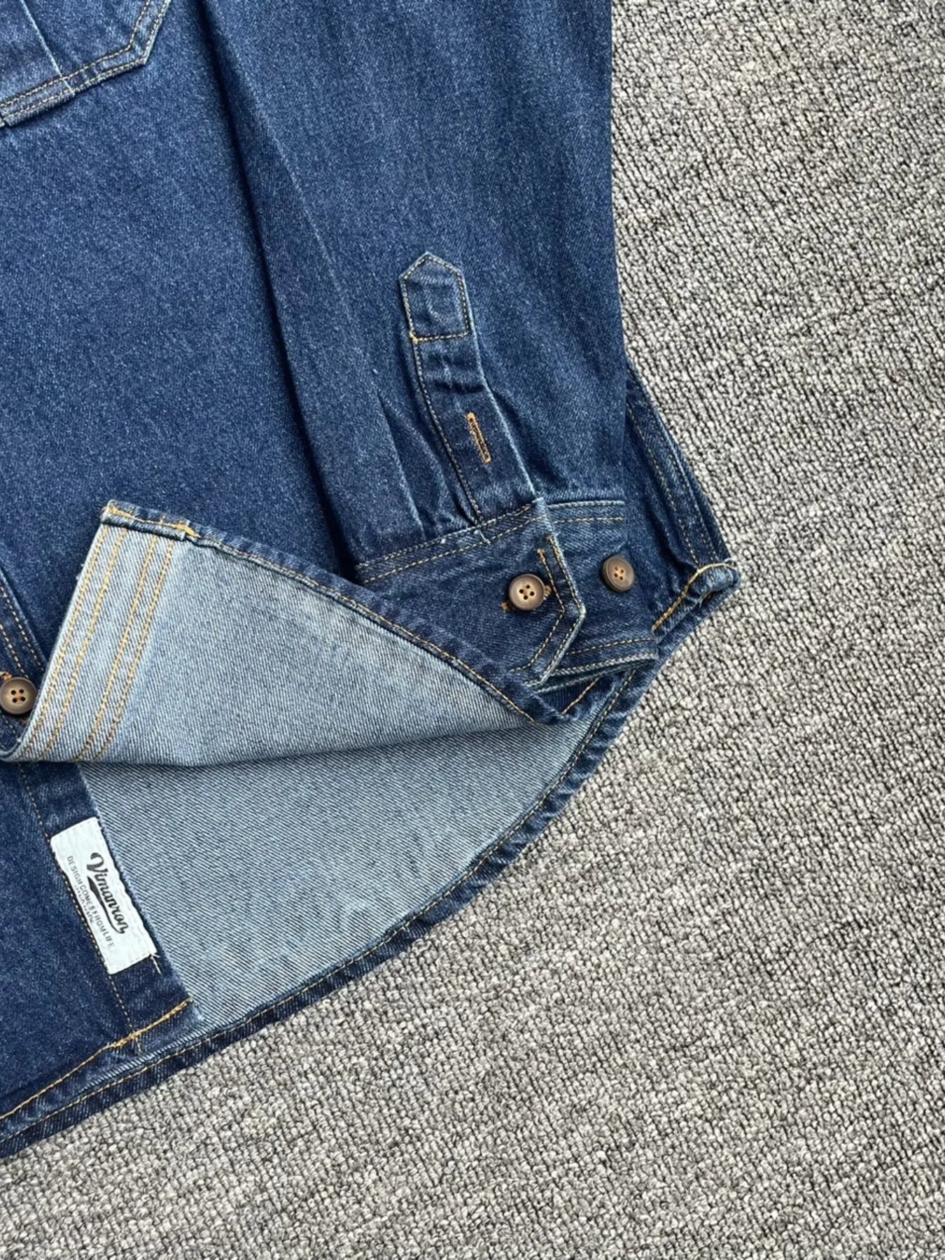 Men's Plus Size Button Up Washed Denim Shirt