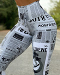 European And American Fashion News Times Digital Printed High Waist Stretch Yoga Pants Running Pants Leggings Slim Fit