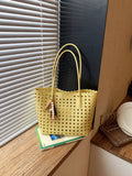 Cutout Leather Shoulder Bag