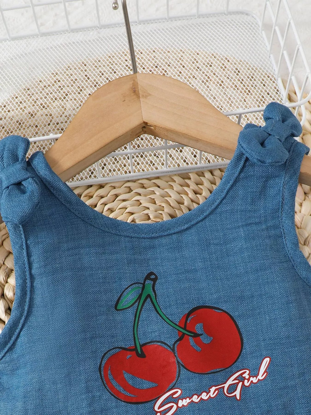 Children's Cherry Peplum Tank and Shorts Set