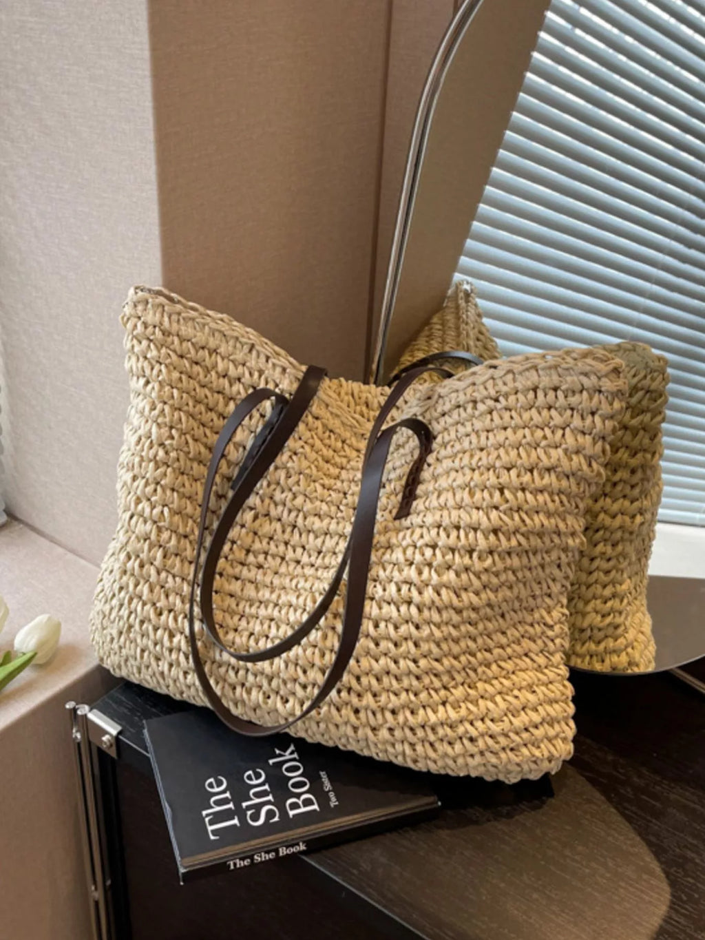 Woven Straw Shoulder Bag