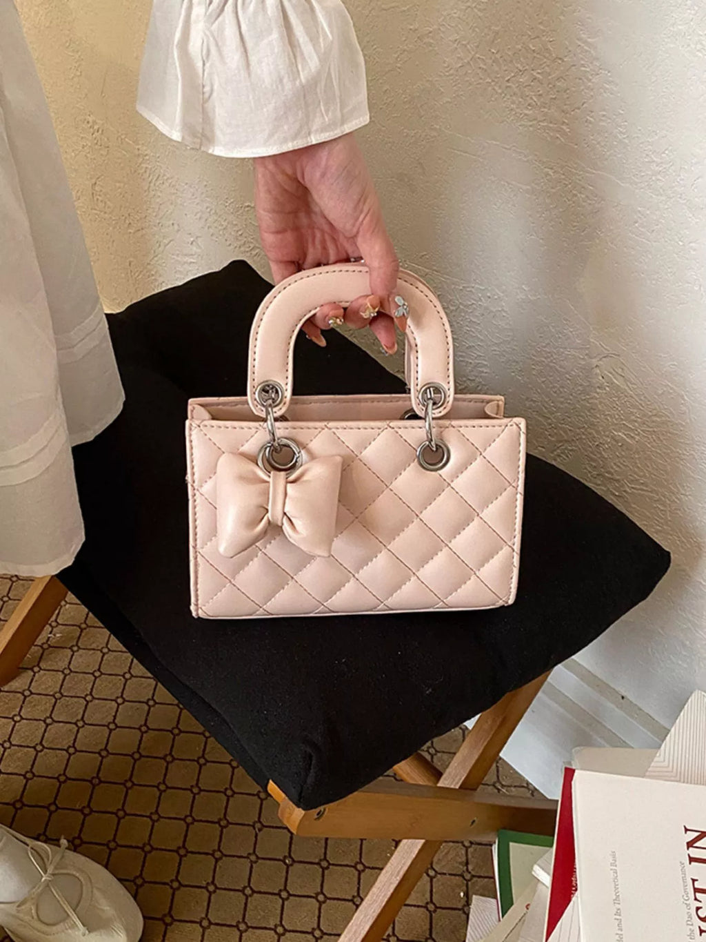 Quilted Bow Crossbody Bag