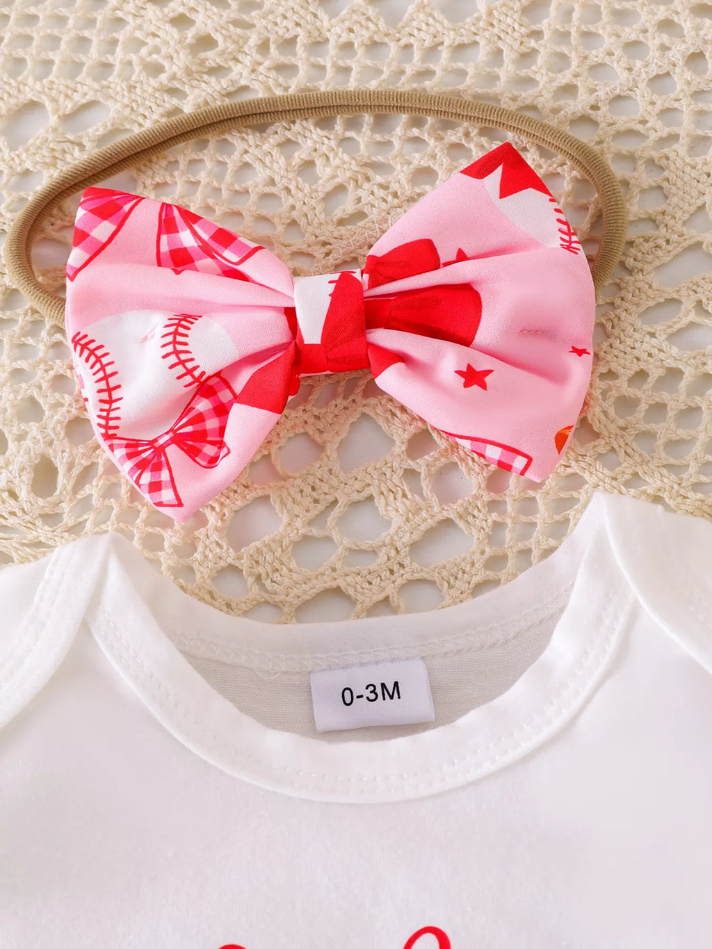 Children's Letter Graphic Bodysuit and Skirt Set with Headband