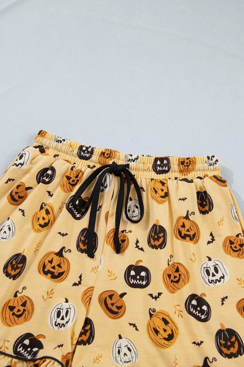 Halloween Pumpkin Print Long Sleeve Two Piece Lounge Set