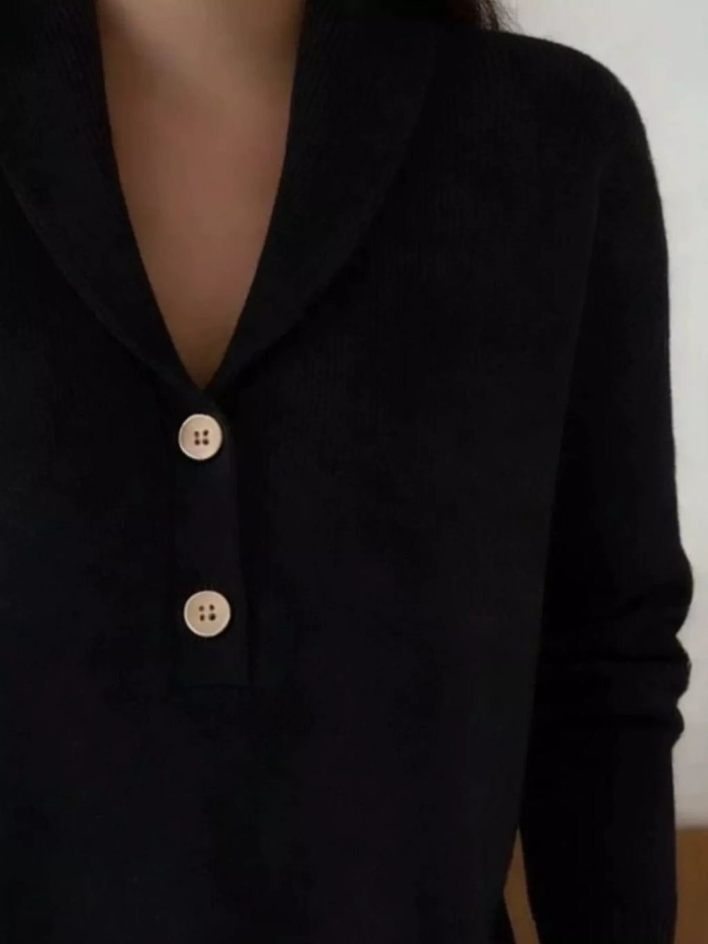 Button Detail Long Sleeve Sweater