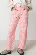 Polka Dot Wide Leg Jeans