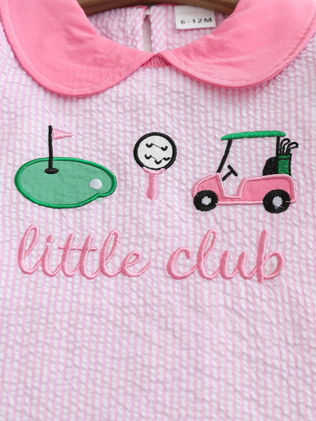 Children's Embroidered Golf Theme Ruffle Hem Dress