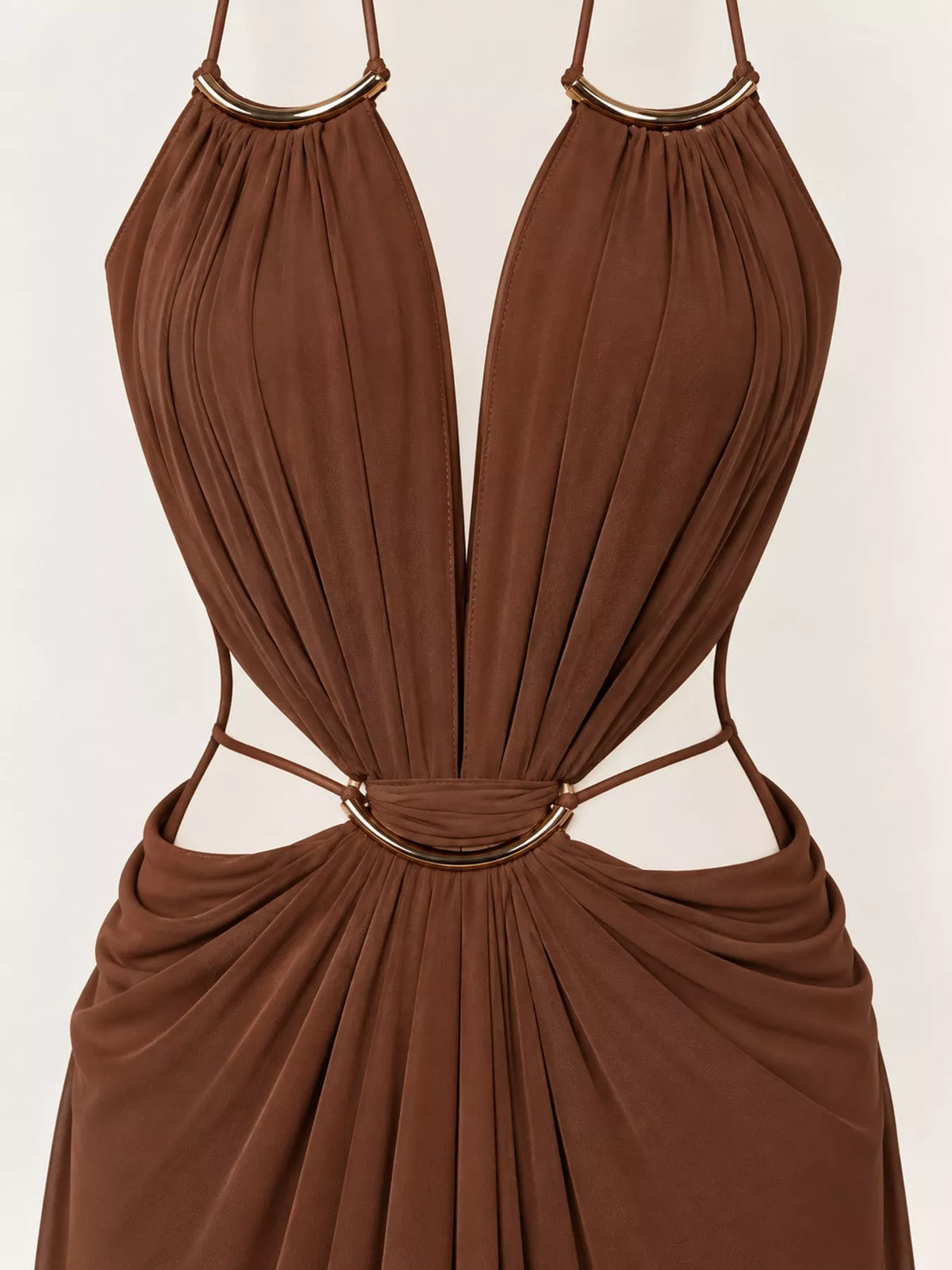 Backless Plunge Cut-Out Maxi Dress