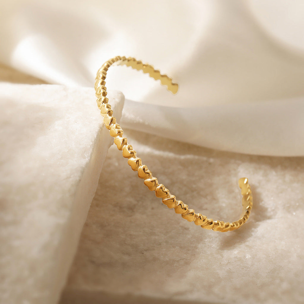 Women's Personalized 18K Gold-plated Stainless Steel Bracelet