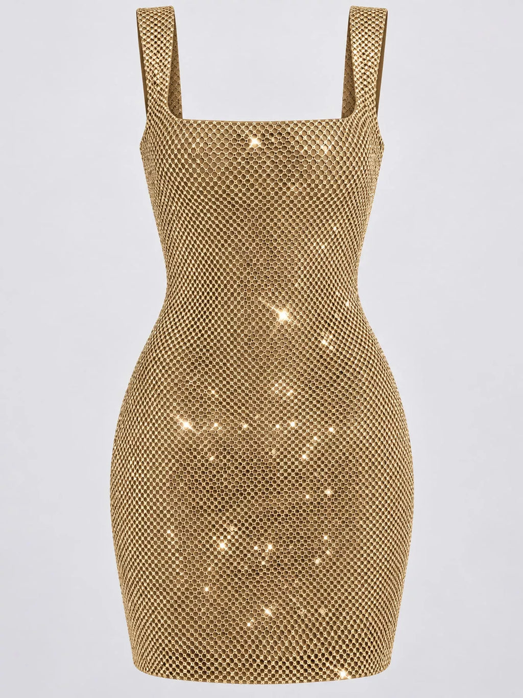 Backless Rhinestone Embellished Bodycon Mini Dress