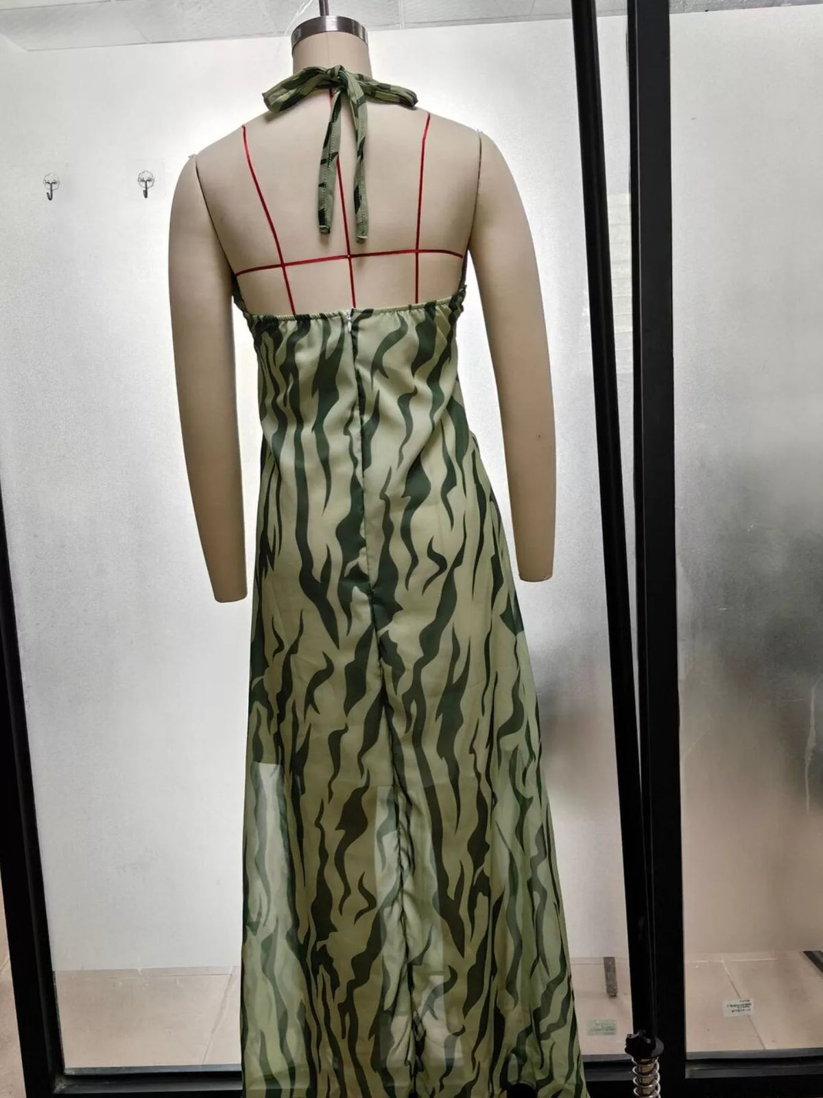 Halter Neck Ruched Maxi Dress