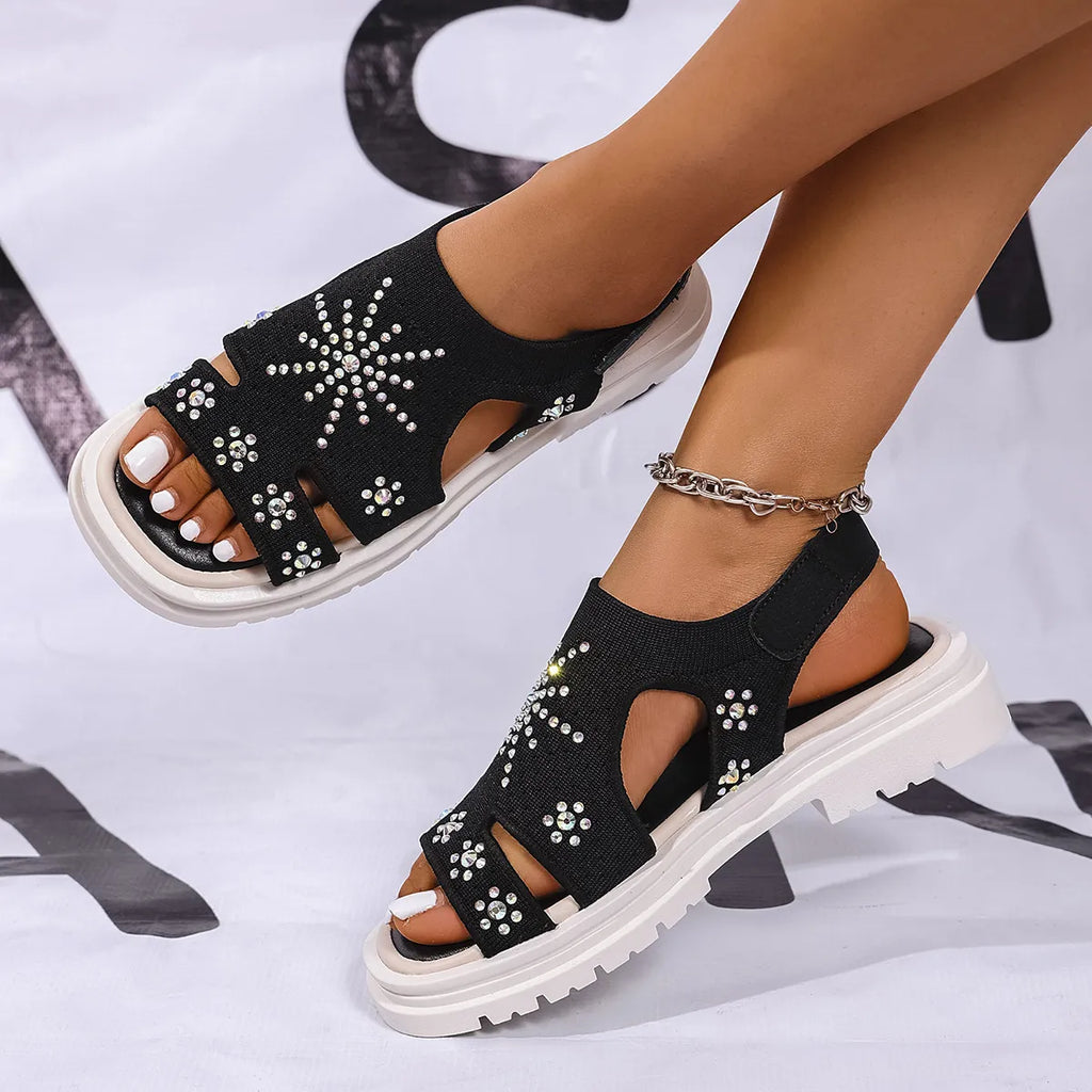 Rhinestone Open Toe Sandals