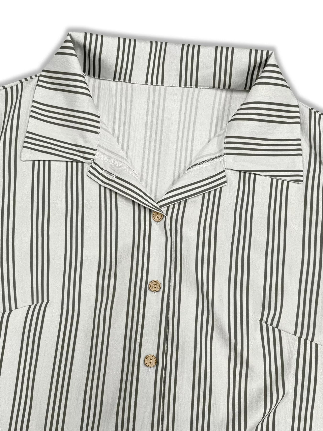 Striped Button Front Midi Dress