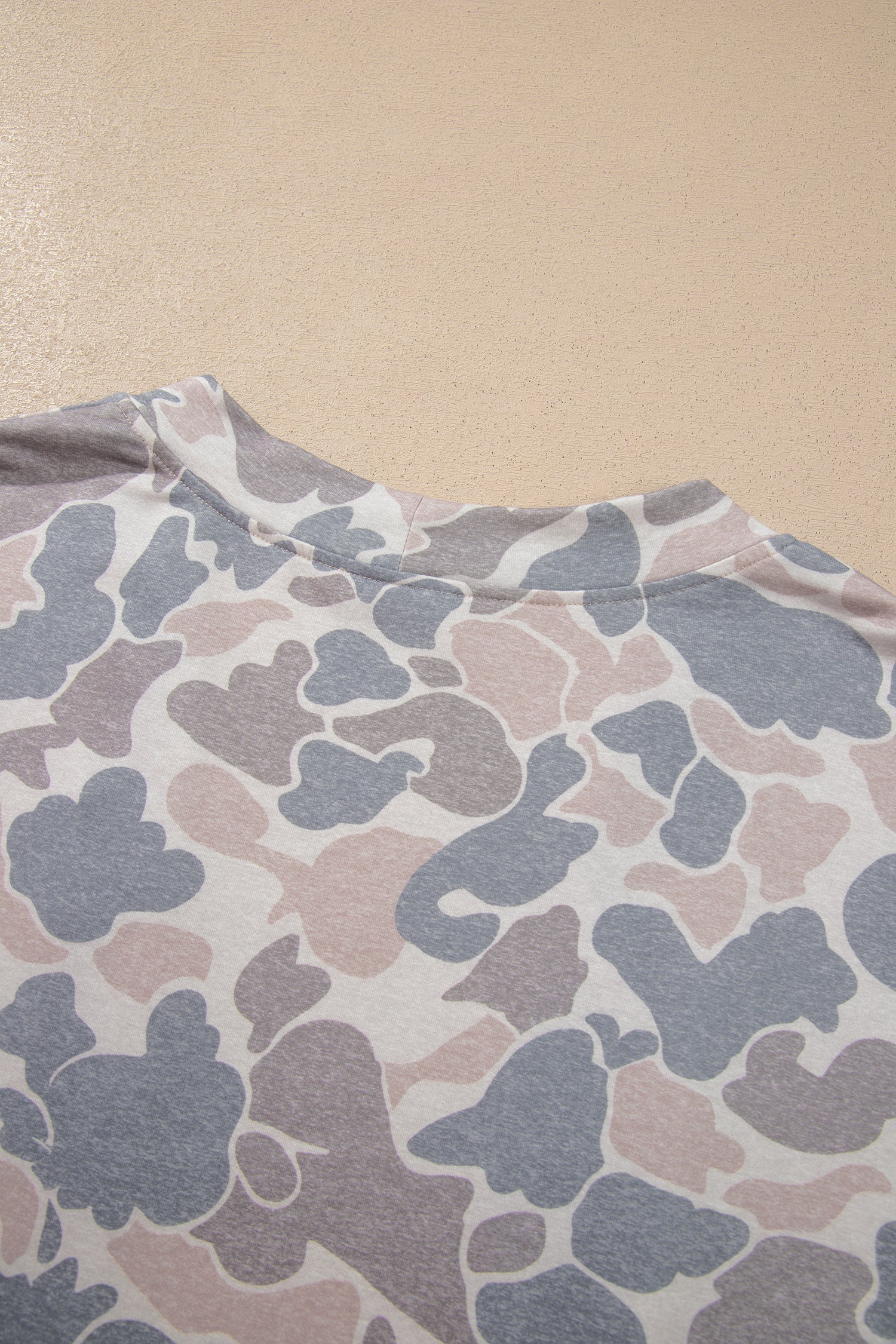 Multicolour Camouflage Print Long Sleeve Open Front Tunic Cardigan
