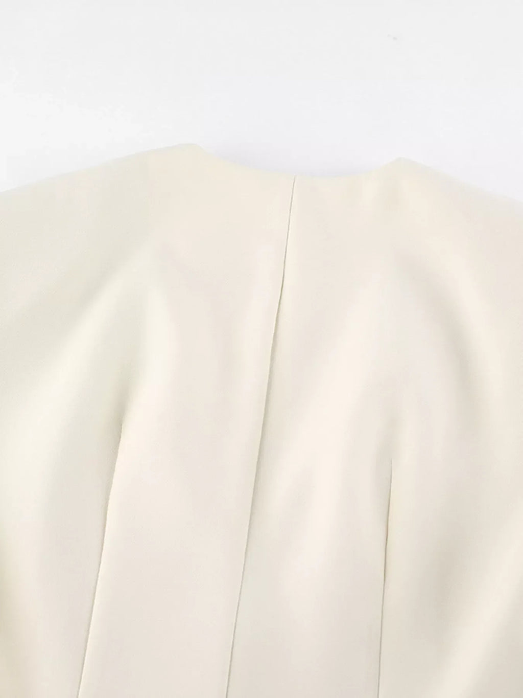 V-Neck Button-Up Blazer with Structured Shoulders